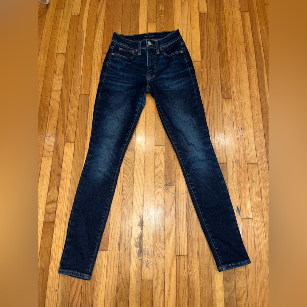 Lucky Brand High Rise Skinny Jeans - Dark Blue